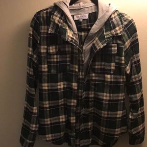 Hooded flannel jacket